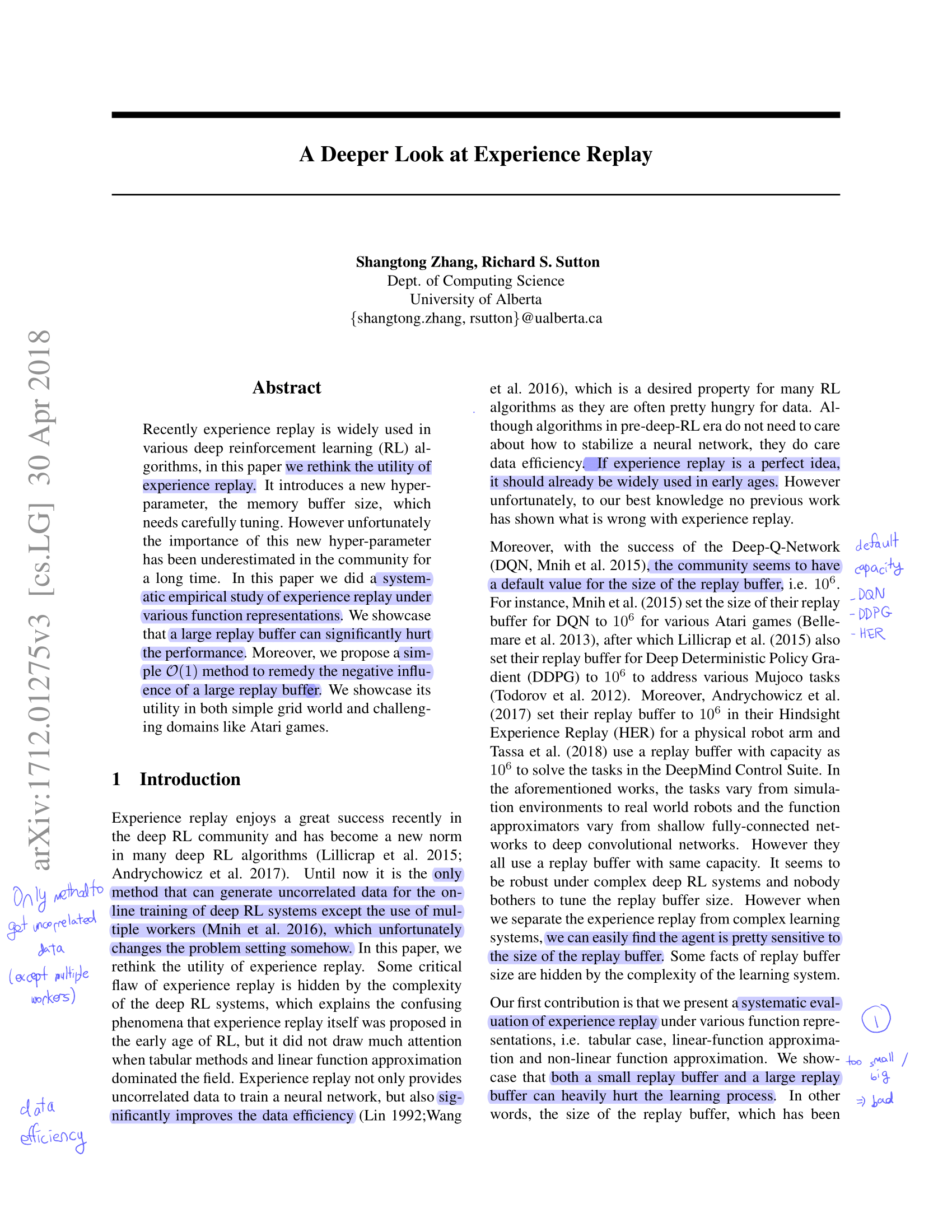 Paper Unraveled: A Deeper Look at Experience Replay (Zhang and Sutton, 2017)